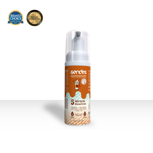 New Launching Gendes Feminine Hygiene Wash Foam Cappuccino Caramelo 5 Miracle Bioaktives