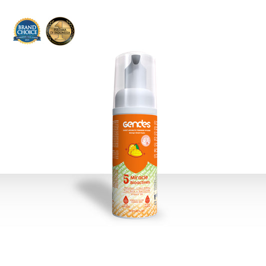 Gendes Sweet Aromatic Feminine Care Wash Foam Mango 5 Miracle Bioactives Meyeimbangkan PH 50 ml