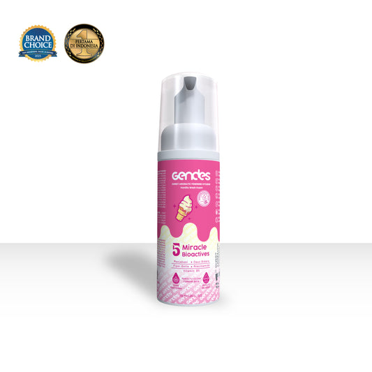Gendes Sweet Aromatic Feminine Care Wash Foam Vanilla 5 Miracle Bioactives Meyeimbangkan PH 50 ml