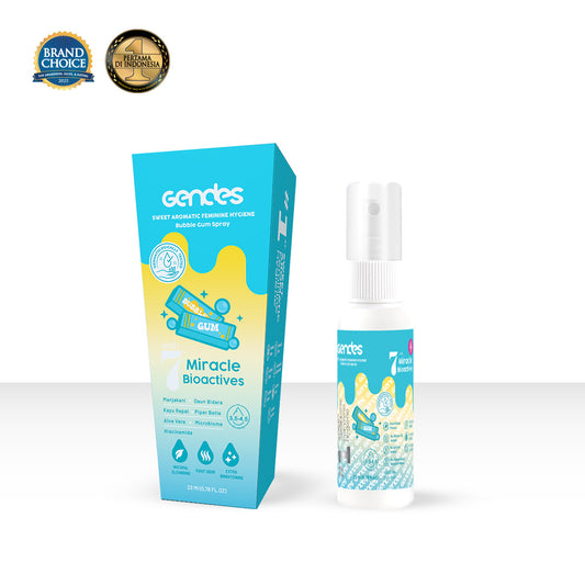 Gendes Feminine Hygiene Care Spray with Bubble Gum 7 Miracle Bioactives Merawat Kewanitaan 23 ml