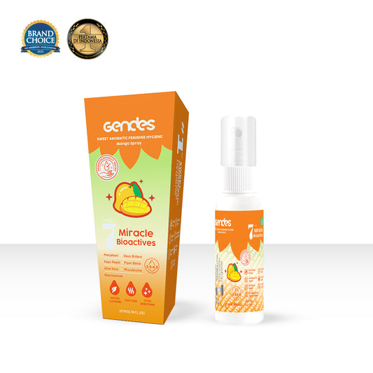 Gendes Sweet Aromatic Feminine Care Spray Mango 7 Miracle Bioactives Merawat Kewanitaan 23 ml