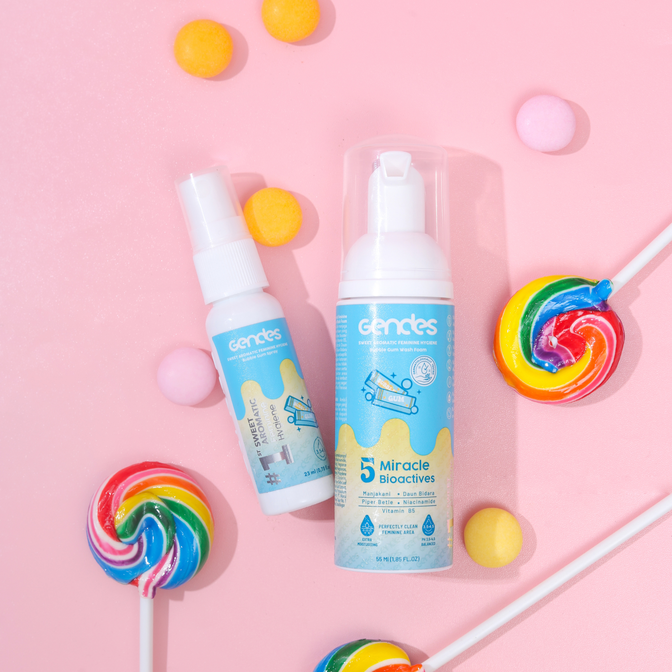 Bundling Gendes Feminine Wash Foam Bubble Gum dan Sweet Feminine Care Spray