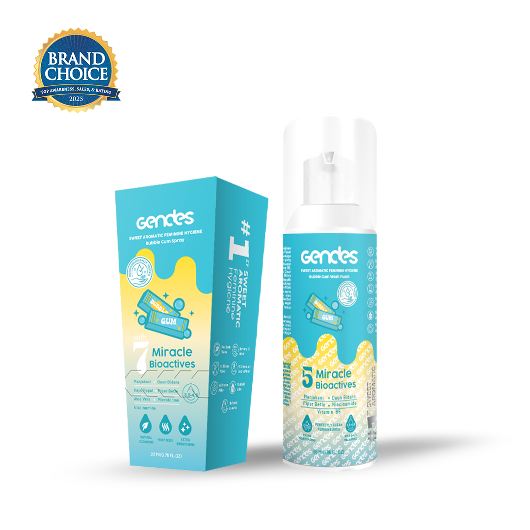 Bundling Gendes Feminine Wash Foam Bubble Gum dan Sweet Feminine Care Spray