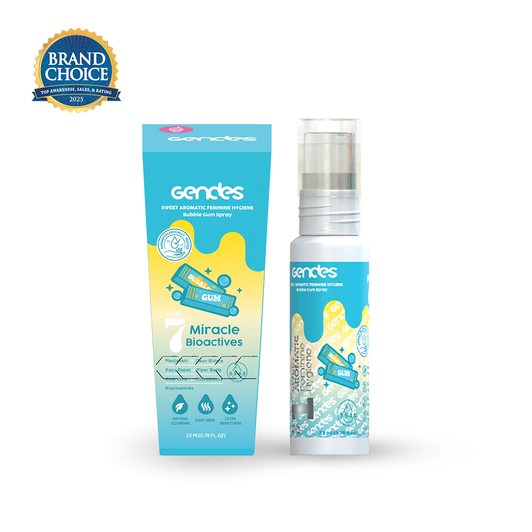 Gendes Feminine Hygiene Care Spray with Bubble Gum 7 Miracle Bioactives Merawat Kewanitaan 23 ml