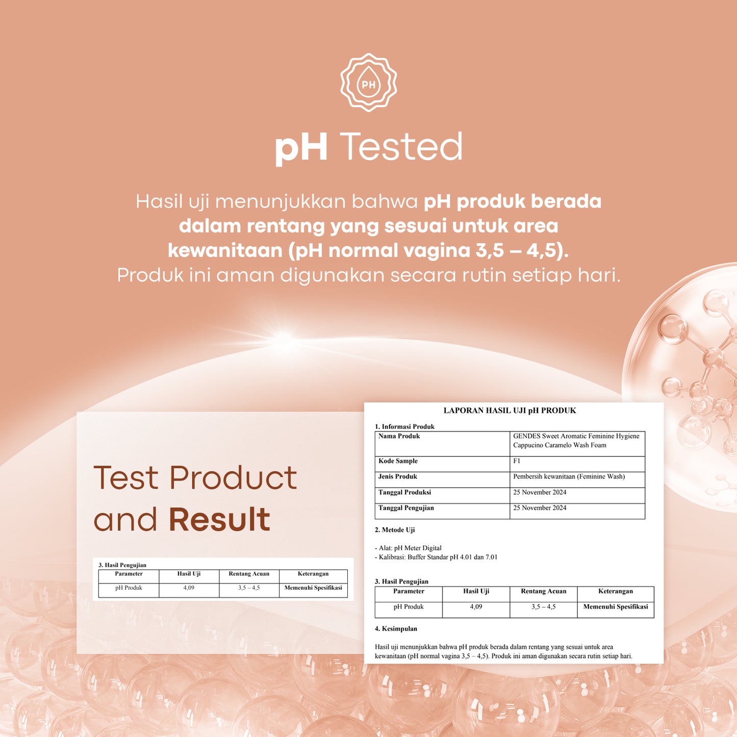 New Launching Gendes Feminine Hygiene Wash Foam Cappuccino Caramelo 5 Miracle Bioaktives