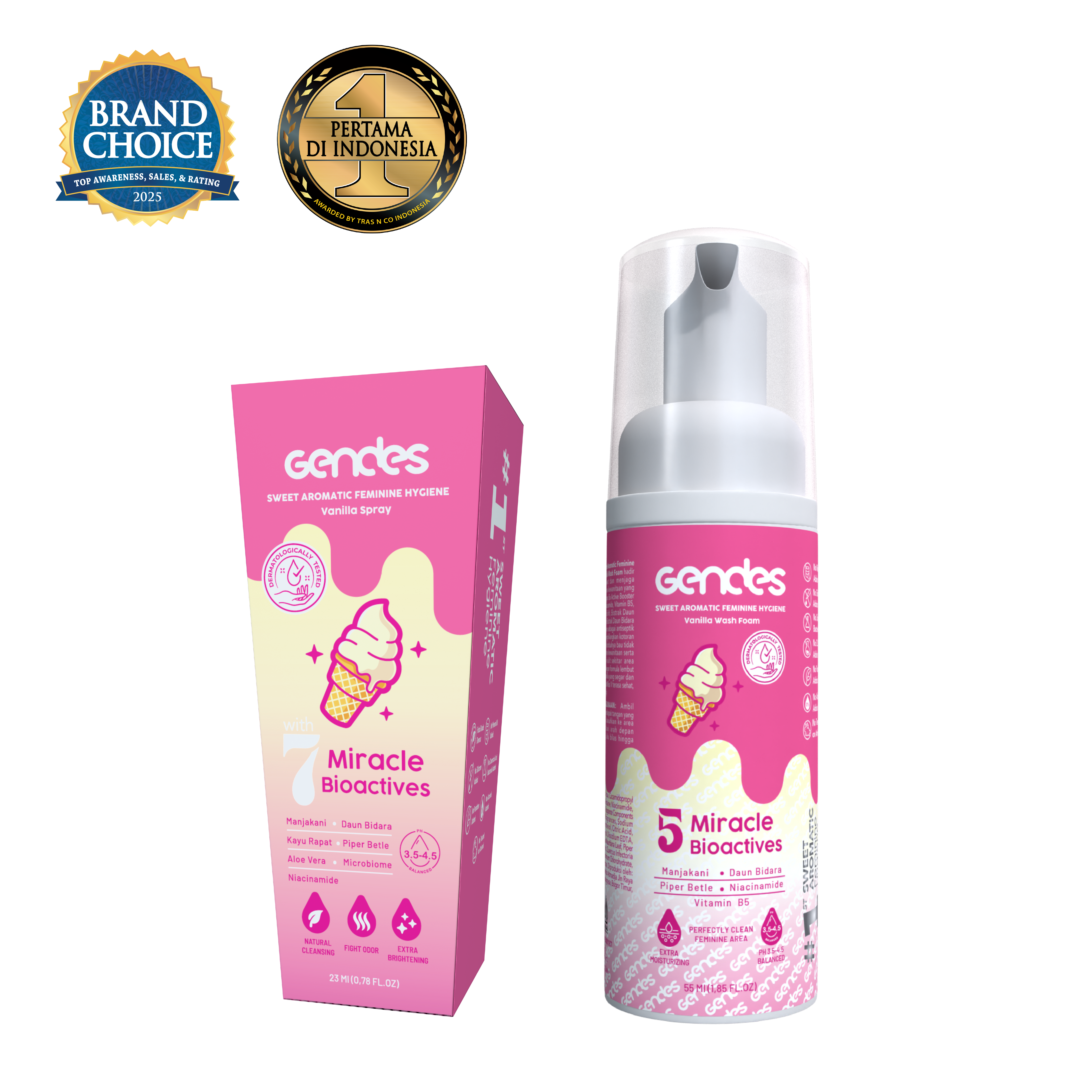 Bundling Gendes Feminine Wash Foam Vanilla dan Sweet Feminine Care Spray