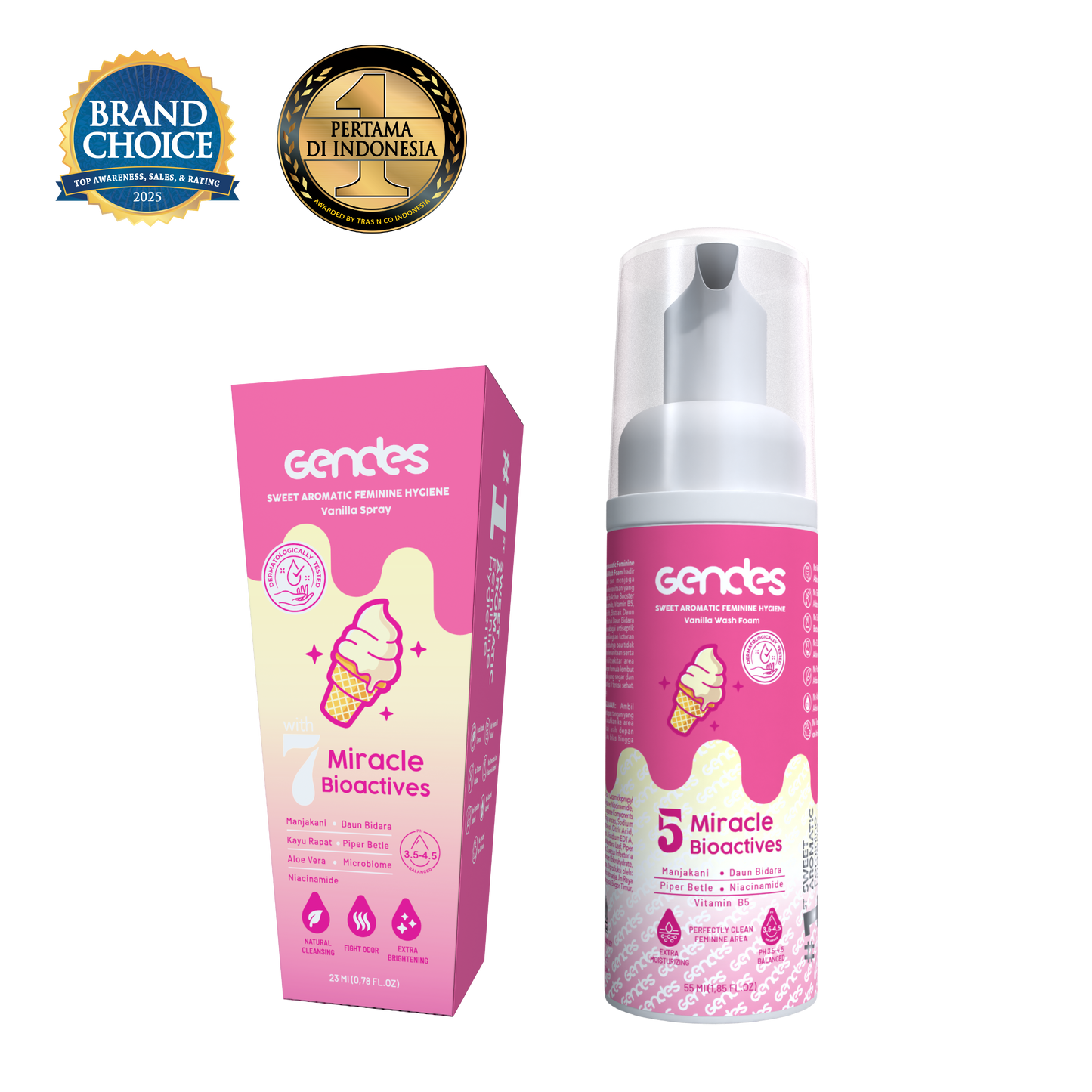 Bundling Gendes Feminine Wash Foam Vanilla dan Sweet Feminine Care Spray