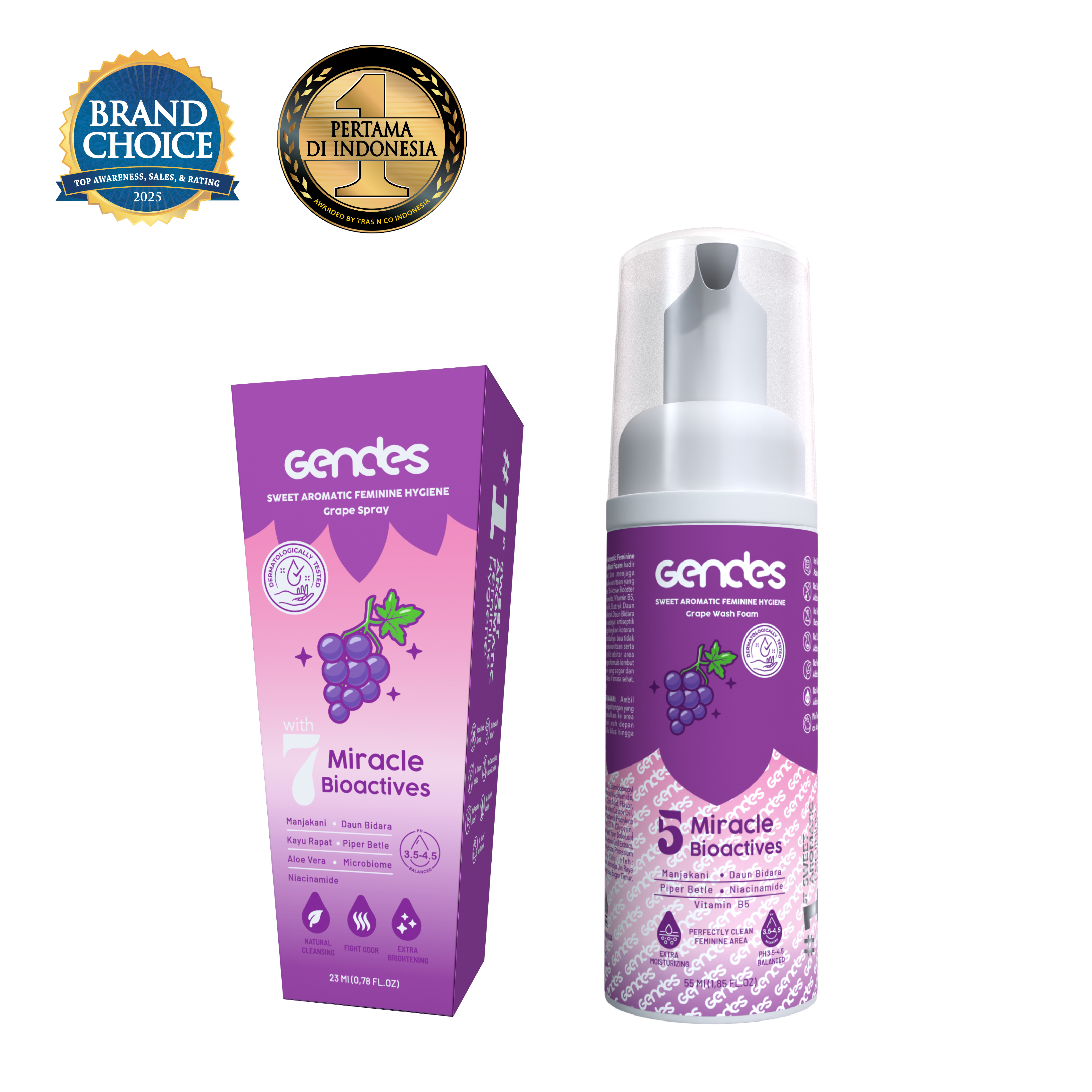 Bundling Gendes Feminine Wash Foam Grape dan Sweet Feminine Care Spray