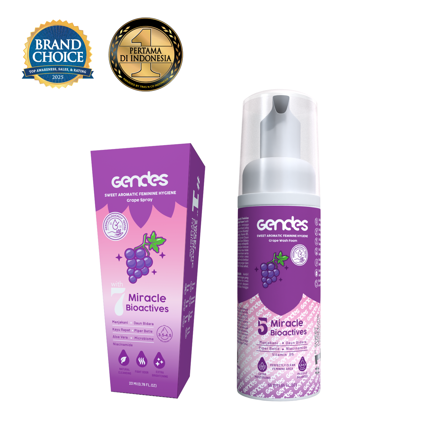 Bundling Gendes Feminine Wash Foam Grape dan Sweet Feminine Care Spray