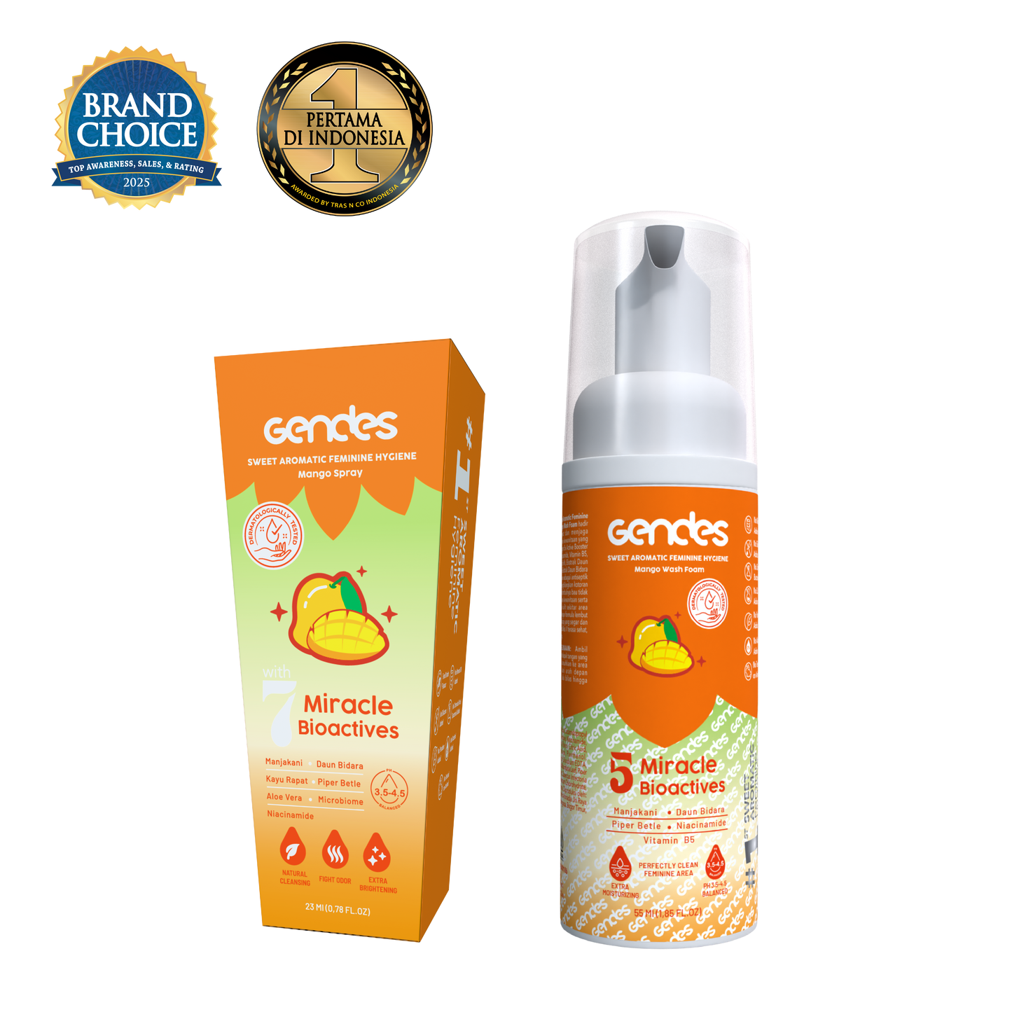 Bundling Gendes Feminine Wash Foam Mango dan Sweet Feminine Care Spray