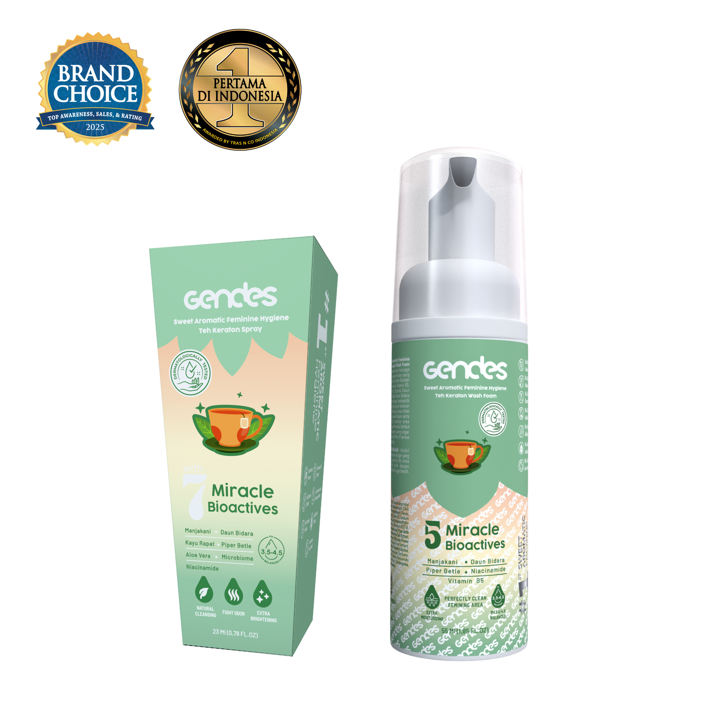 Bundling Gendes Feminine Wash Foam Teh Keraton dan Sweet Feminine Care Spray