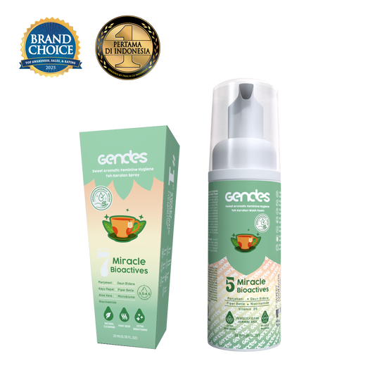 Bundling Gendes Feminine Wash Foam Teh Keraton dan Sweet Feminine Care Spray