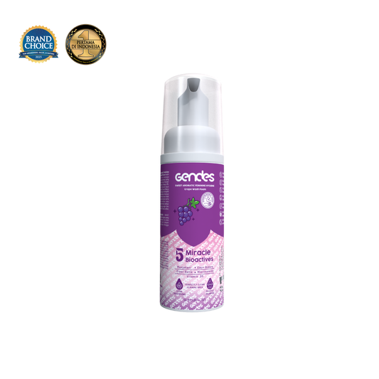 Gendes Sweet Aromatic Feminine Care Wash Foam Grape 5 Miracle Bioactives Meyeimbangkan Ph 50 ml