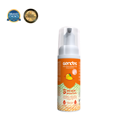 Gendes Sweet Aromatic Feminine Care Wash Foam Mango 5 Miracle Bioactives Meyeimbangkan PH 50 ml