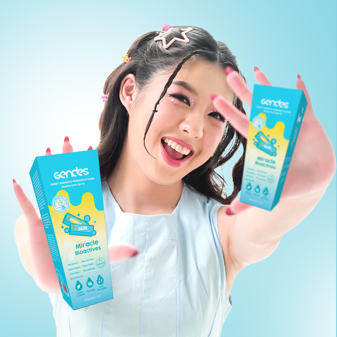 Gendes Feminine Hygiene Care Spray with Bubble Gum 7 Miracle Bioactives Merawat Kewanitaan 23 ml