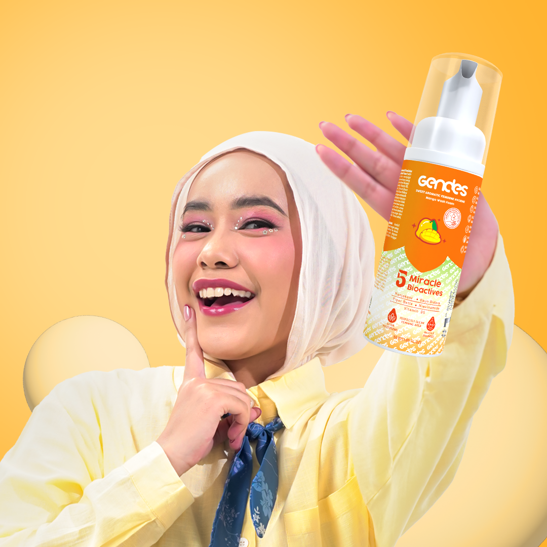 Gendes Sweet Aromatic Feminine Care Wash Foam Mango 5 Miracle Bioactives Meyeimbangkan PH 50 ml