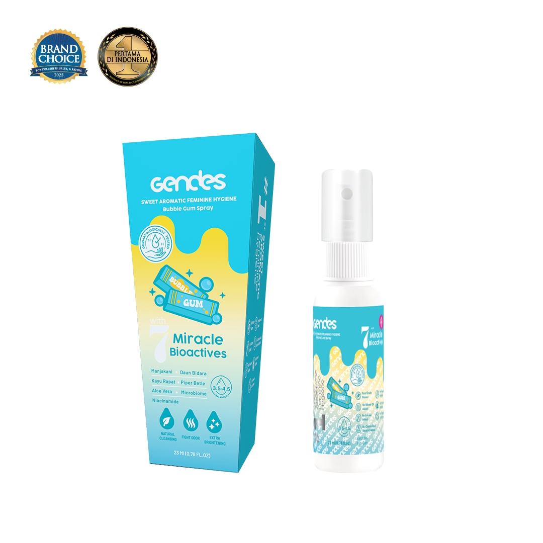 Gendes Feminine Hygiene Care Spray with Bubble Gum 7 Miracle Bioactives Merawat Kewanitaan 23 ml