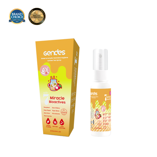 New Launching Gendes Feminine Hygiene Spray with Lychee Tea 7 Miracle Bioactives 23 ml