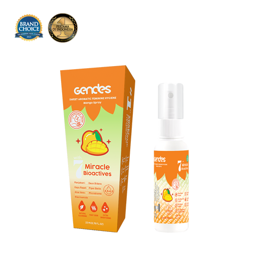 Gendes Sweet Aromatic Feminine Care Spray Mango 7 Miracle Bioactives Merawat Kewanitaan 23 ml