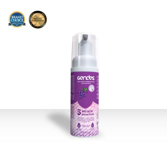 Gendes Sweet Aromatic Feminine Care Wash Foam Grape 5 Miracle Bioactives Meyeimbangkan Ph 50 ml