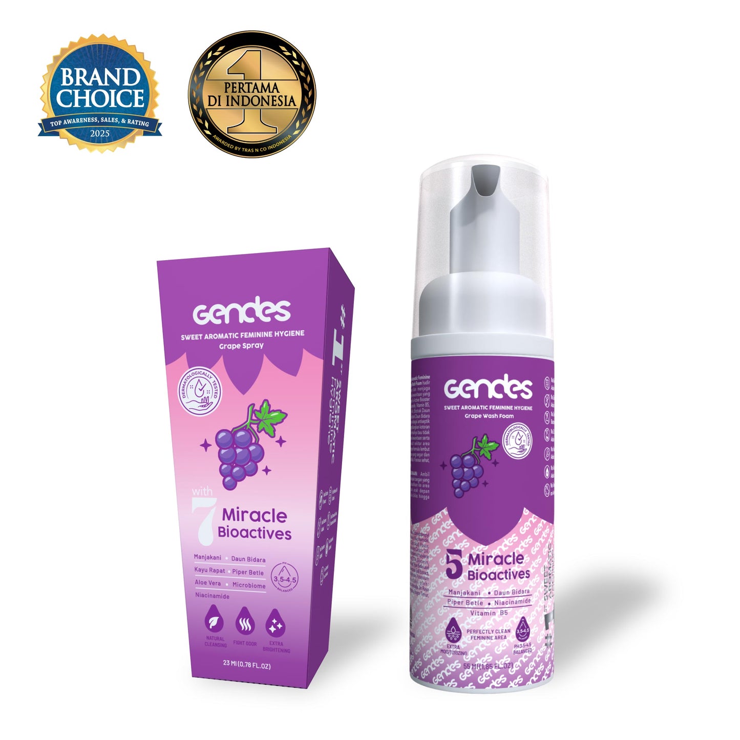 Bundling Gendes Feminine Wash Foam Grape dan Sweet Feminine Care Spray