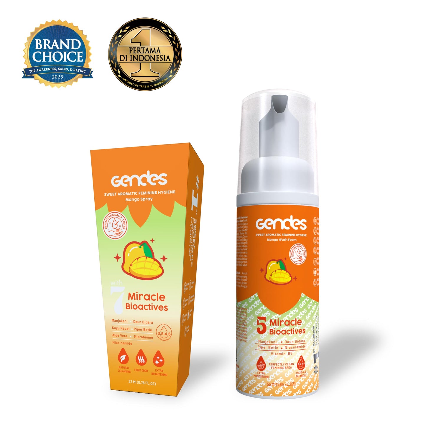 Bundling Gendes Feminine Wash Foam Mango dan Sweet Feminine Care Spray