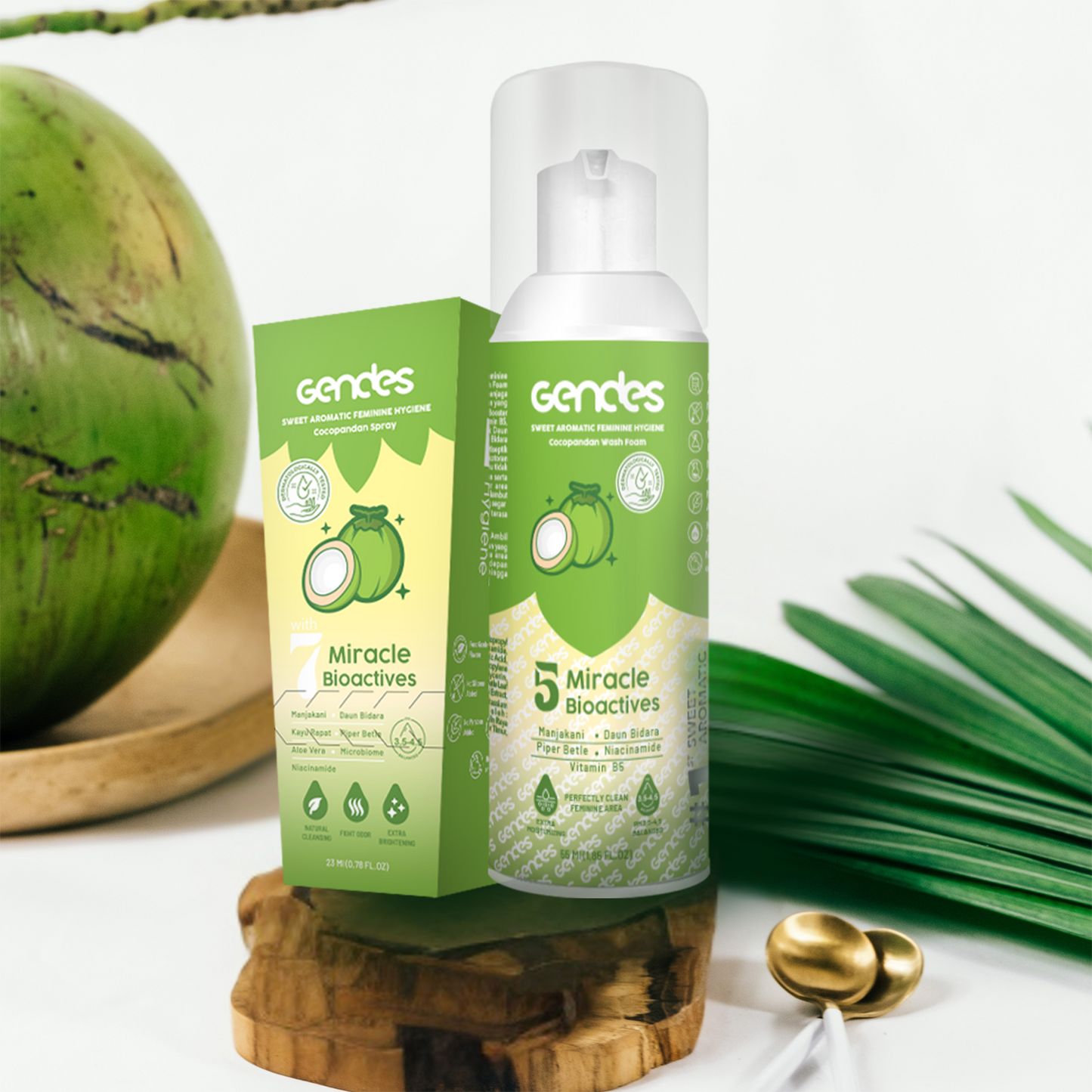 Bundling Gendes Feminine Wash Foam Cocopandan dan Sweet Feminine Care Spray