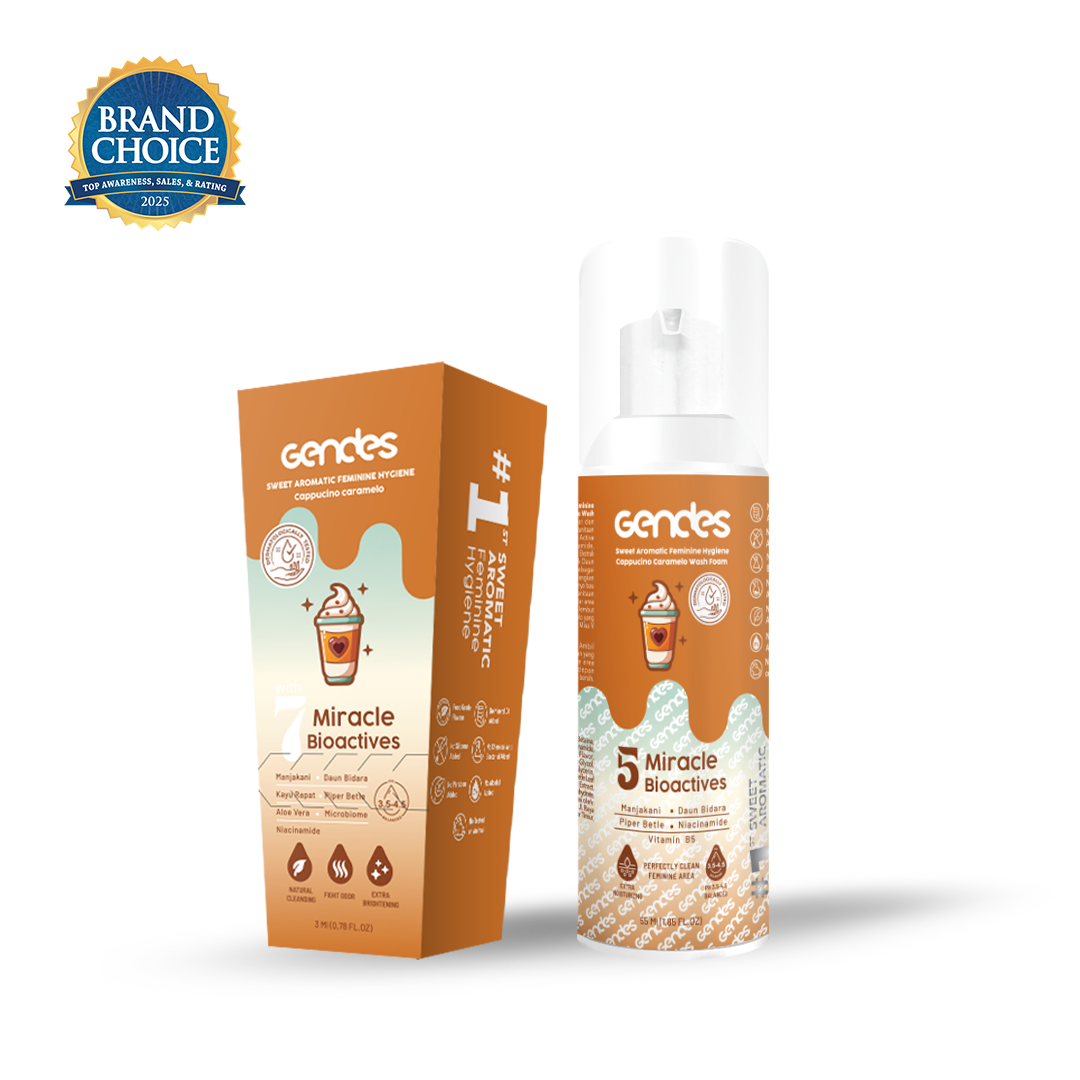 Bundling Gendes Feminine Wash Foam Cappucino Caramelo dan Sweet Feminine Care Spray