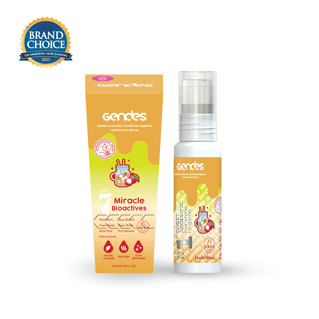 New Launching Gendes Feminine Hygiene Spray with Lychee Tea 7 Miracle Bioactives 23 ml