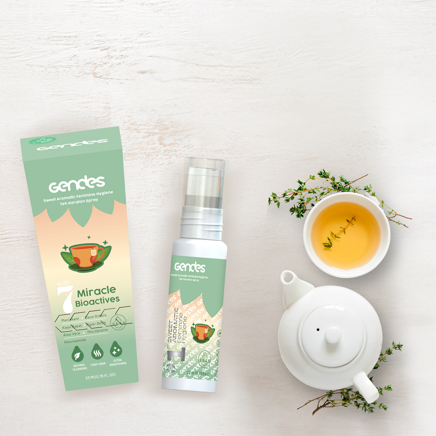 Bundling Gendes Feminine Wash Foam Teh Keraton dan Sweet Feminine Care Spray